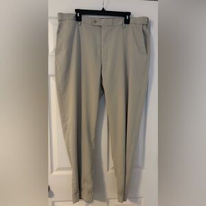 Saddlebred Dress Pants Comfort Waistband 40x30 Taupe/Khaki Men’s
